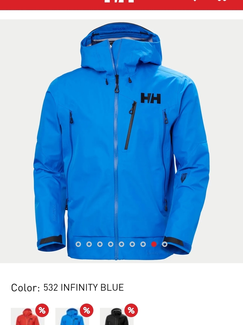 Helly Hansen Men's Infinity Blue Waterproof Hooded Jacket